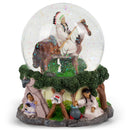 Native American Chief 100MM Music Water Globe Plays Tune Free As The Wind