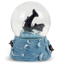 Killer Whales Swimming in The Ocean Glass Musical Snow Globe Plays Song Over The Waves