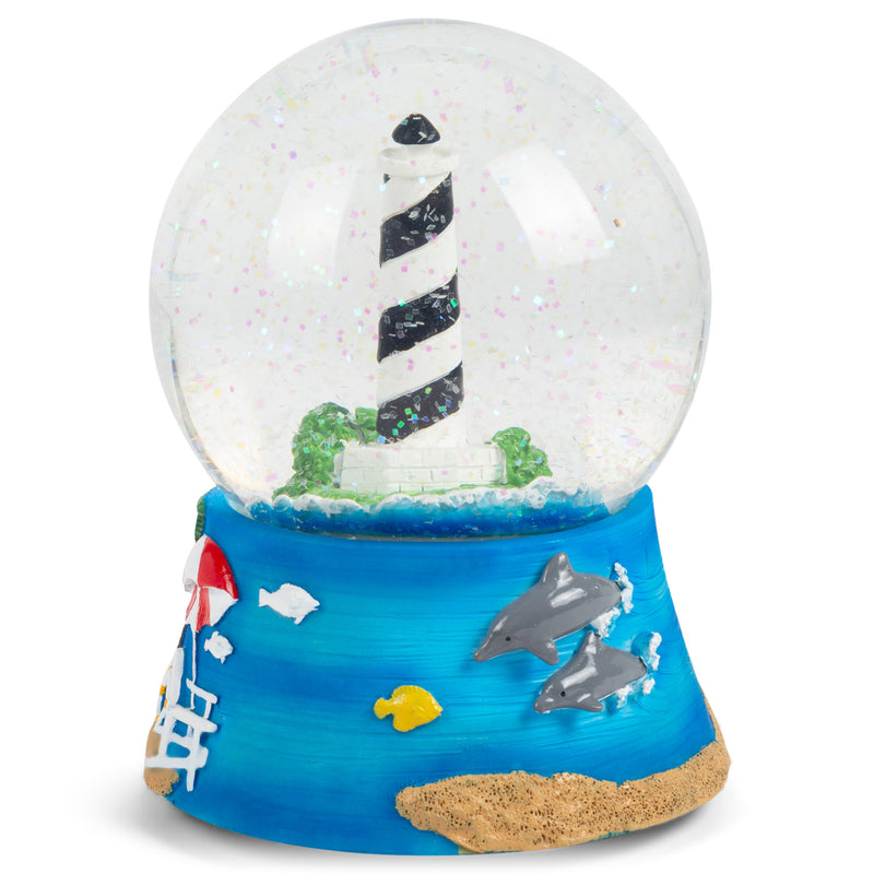 Nautical Lighthouse Figurine 100MM Water Globe Plays Tune by The Beautiful Sea