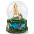 Giraffes Zebras and Elephants 100MM Music Water Globe Plays Tune Born Free
