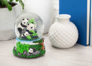Playful Panda Bears Figurine 100MM Water Globe Plays Tune Born Free