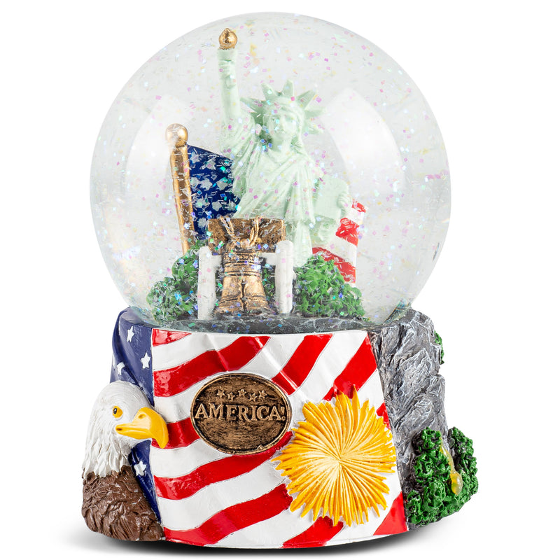 American History Liberty 100MM Water Globe Plays The Tune Star Spangled Banner