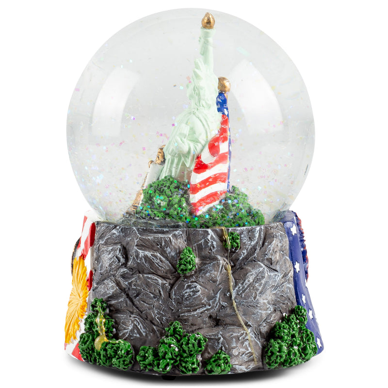 American History Liberty 100MM Water Globe Plays The Tune Star Spangled Banner