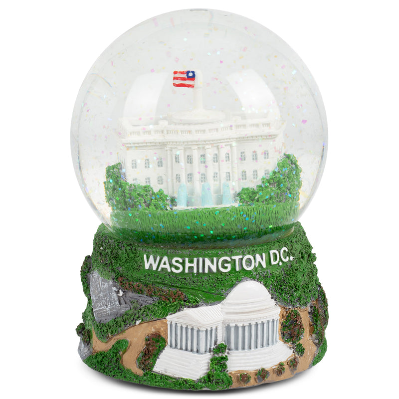 Washington DC Capitol 100mm Resin Glitter Water Globe Plays Tune Star Spangled Banner