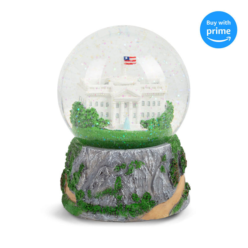 Front view of Washington DC Capitol Musical Glitter Snow Globe