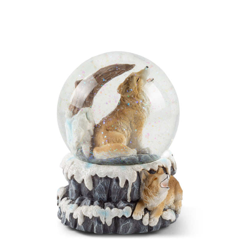 Howling Wolf 100MM Resin Stone 3D Musical Water Globe Plays Tune Born Free