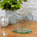 Dicksons Marriage Takes Three Heart Shaped Black Letter 7 x 7.5 Glass Table Top Sign Plaque