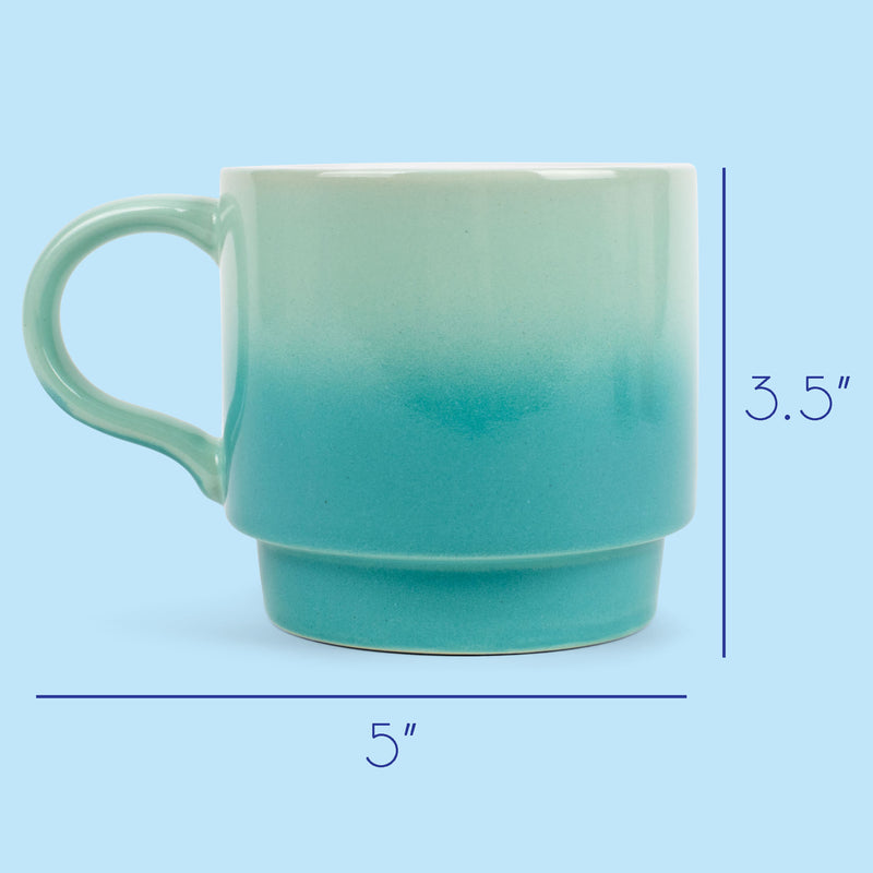 100 North Ombre 13 ounce Ceramic Coffee Mugs Set of 3