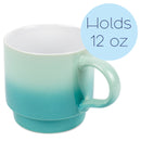 100 North Green Ombre 13 ounce Ceramic Coffee Mug