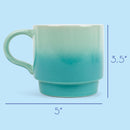 100 North Green Ombre 13 ounce Ceramic Coffee Mug