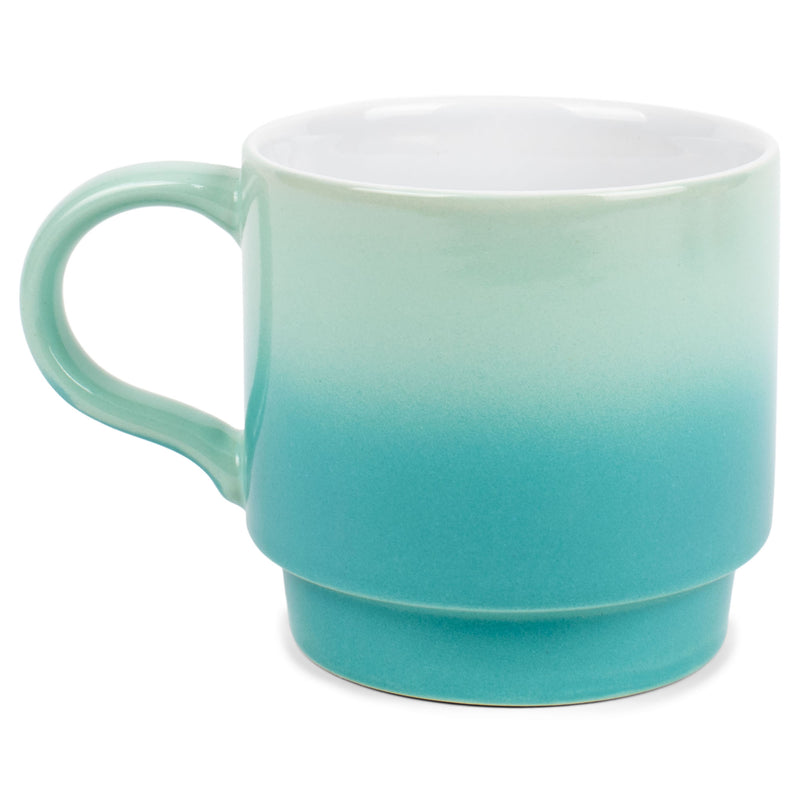 100 North Green Ombre 13 ounce Ceramic Coffee Mug