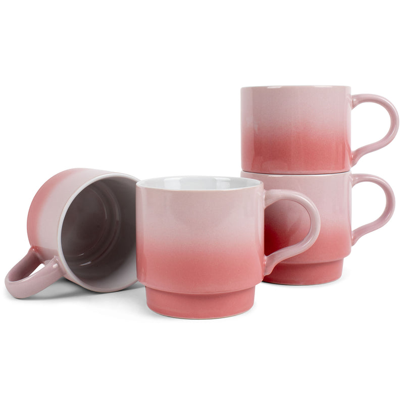 100 North Peach Ombre 13 ounce Ceramic Coffee Mugs Pack of 4