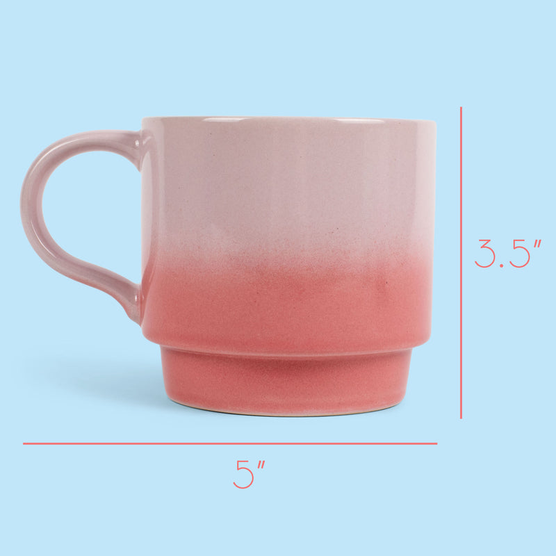 100 North Peach Ombre 13 ounce Ceramic Coffee Mugs Pack of 4