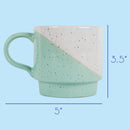 100 North Best Day Ever Green Diagonal 13 ounce Ceramic Coffee Mugs Pack of 4