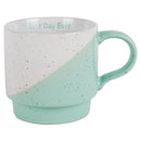 100 North Best Day Ever Green Diagonal 13 ounce Ceramic Coffee Mug