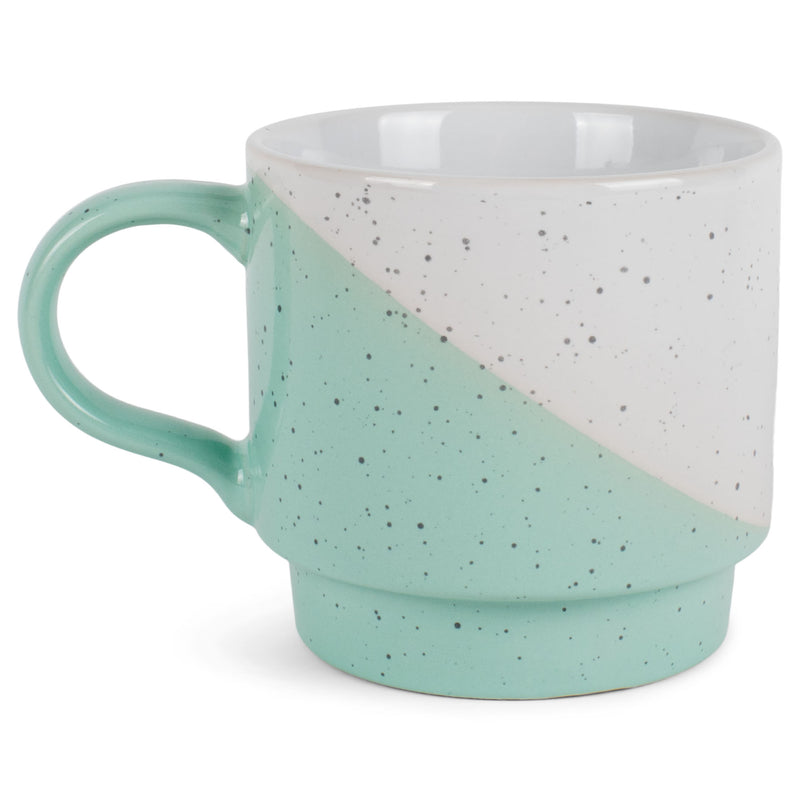 100 North Best Day Ever Green Diagonal 13 ounce Ceramic Coffee Mug