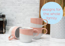100 North Get It Girl Peach Diagonal 13 ounce Ceramic Coffee Mugs Pack of 4