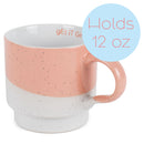 100 North Get It Girl Peach Diagonal 13 ounce Ceramic Coffee Mug