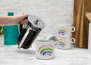 100 North Rainbow Star 14.5 ounce Ceramic Coffee Mugs Pack of 4
