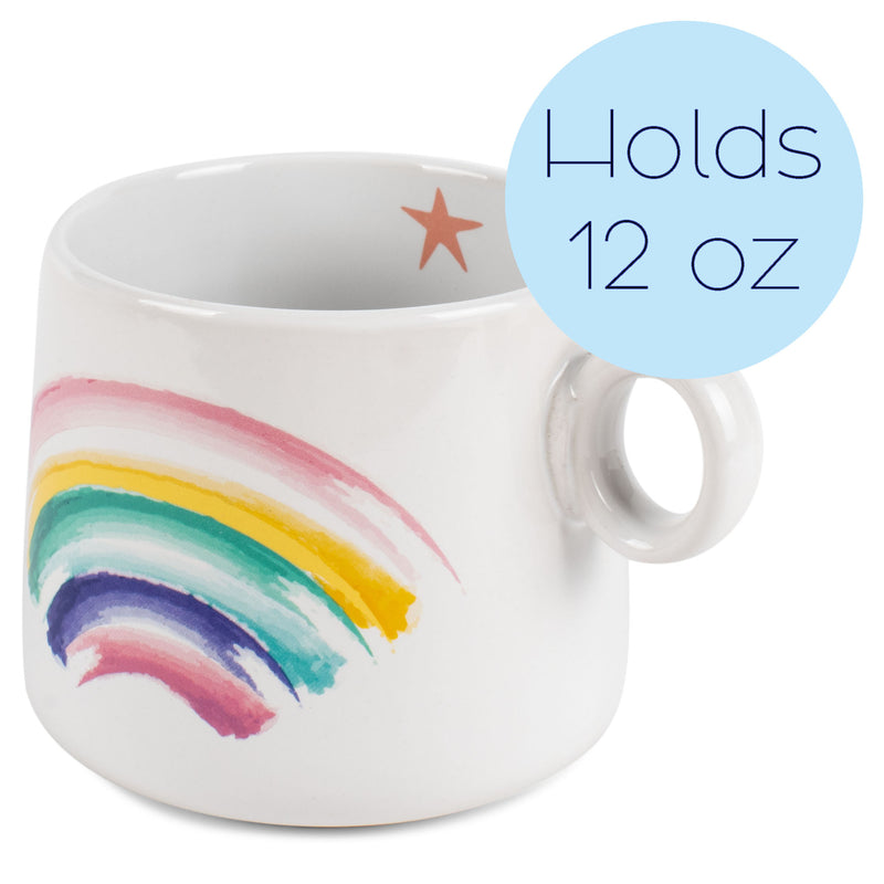 100 North Rainbow Star 14.5 ounce Ceramic Coffee Mug