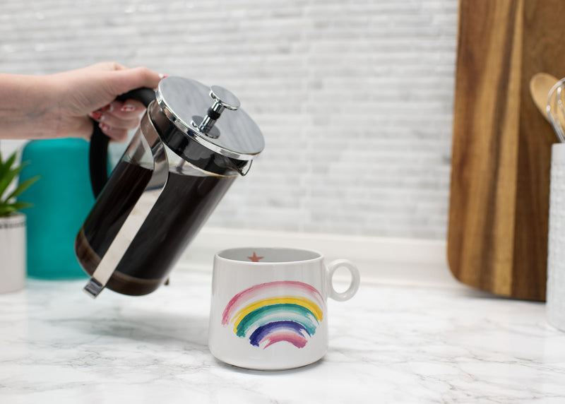 100 North Rainbow Star 14.5 ounce Ceramic Coffee Mug