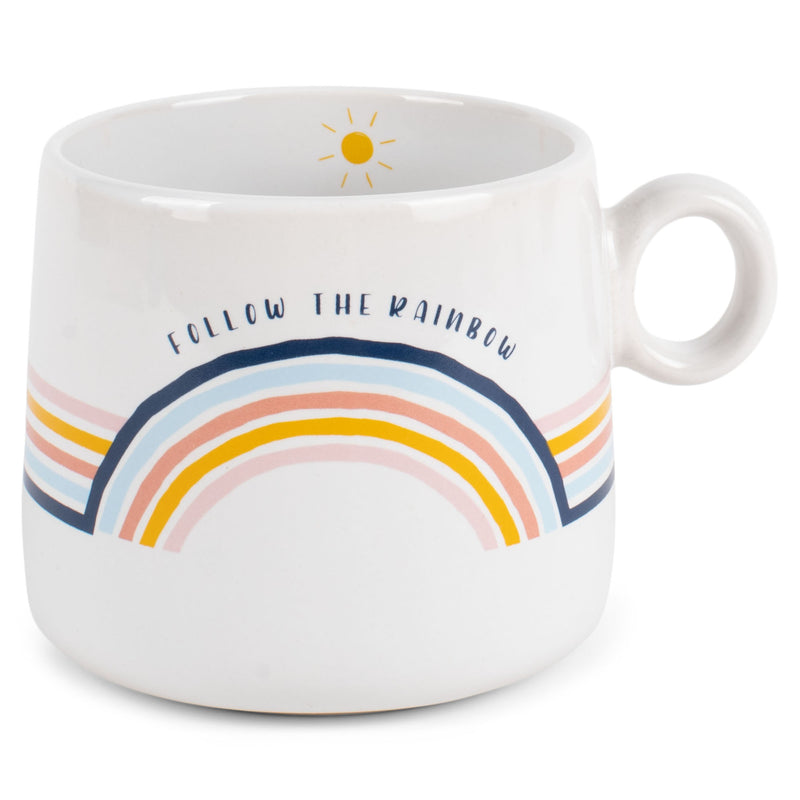 100 North Follow The Rainbow Sun 14.5 ounce Ceramic Coffee Mug