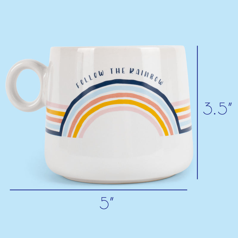 100 North Follow The Rainbow Sun 14.5 ounce Ceramic Coffee Mug