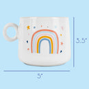 100 North Rainbow Good Vibes Only 14.5 ounce Ceramic Coffee Mugs Pack of 4