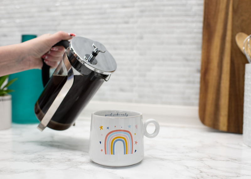 100 North Rainbow Good Vibes Only 14.5 ounce Ceramic Coffee Mug