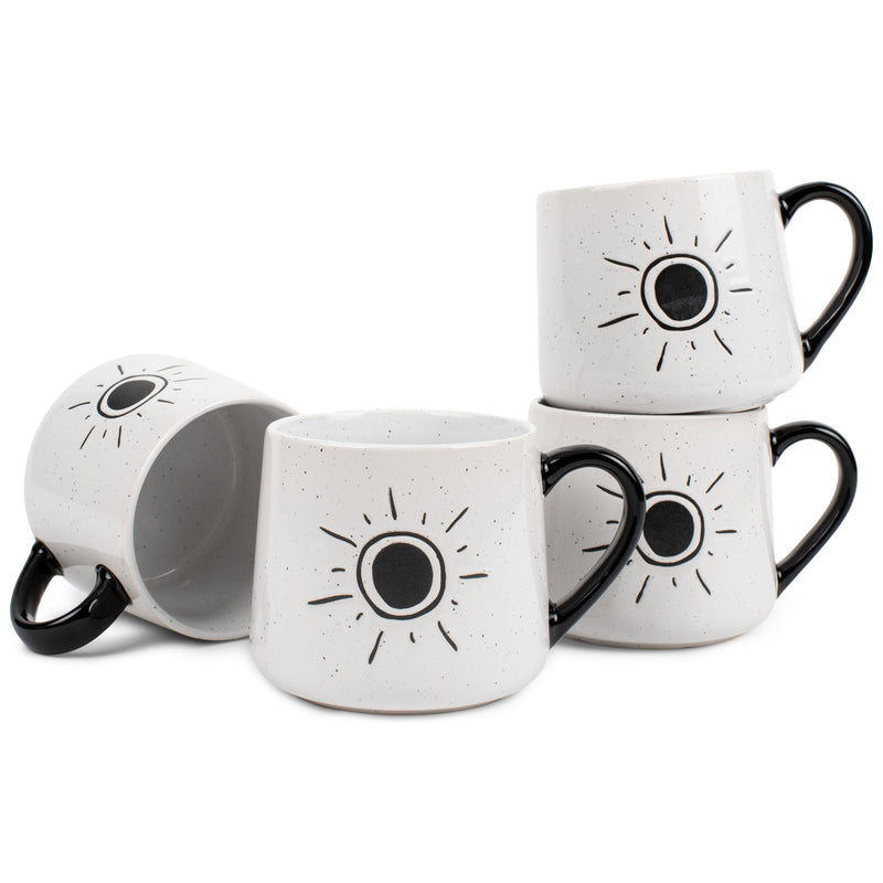 100 North Sun 13 ounce Ceramic Coffee Mugs Pack of 4