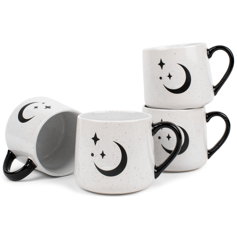 100 North Moon 13 ounce Ceramic Coffee Mugs Pack of 4