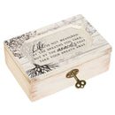 Life Not Measured By Breaths Deco Whitewash Jewelry Music Box Plays Wonderful World
