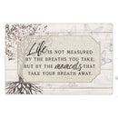 Life Not Measured By Breaths Deco Whitewash Jewelry Music Box Plays Wonderful World