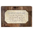 Top down view of Daughter Smile Joy Woodgrain Decoupage Petite Music Box