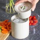 Front view of Beige Electric Serving Duo Dipper Warming Pot