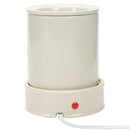 Beige Ceramic Stoneware Electric Hot Cold 3 Piece Serving Duo Dipper Warming Pot Dish Set