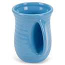 Elanze Designs Ribbed 14 ounce Ceramic Stoneware Handwarmer Mug, Ice Blue