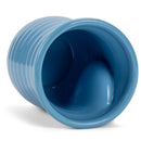 Elanze Designs Ribbed 14 ounce Ceramic Stoneware Handwarmer Mug, Ice Blue