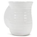 Elanze Designs Ribbed 14 ounce Ceramic Stoneware Handwarmer Mug, White