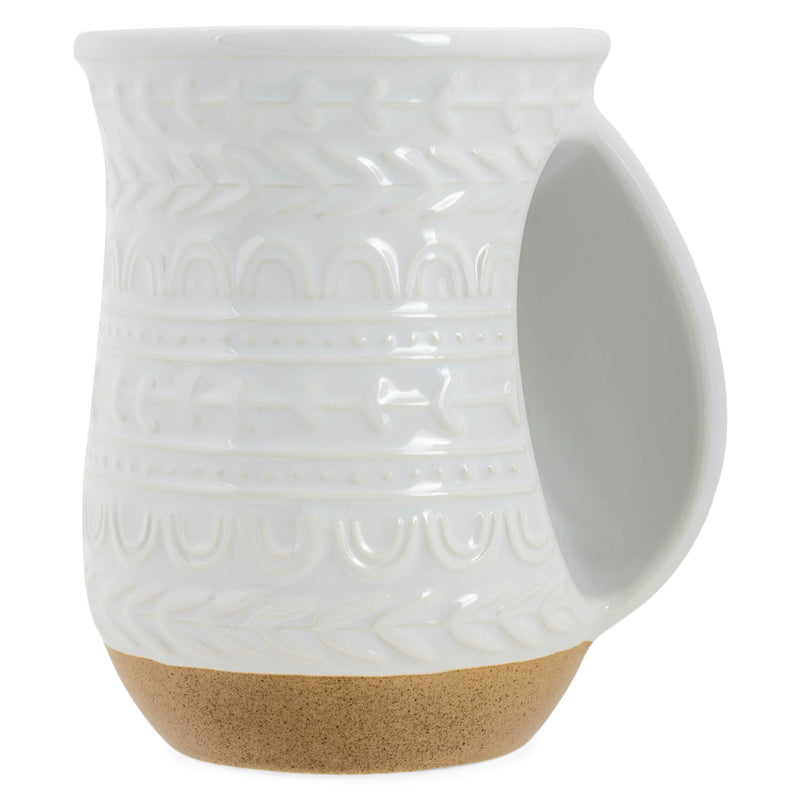 Cup of Cozy Nordic Knit 14 ounce Ceramic Stoneware Handwarmer Coffee Mug, Raw Clay
