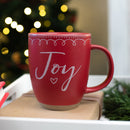 Elanze Designs Joy Raw Clay Bottom Red 13 ounce Ceramic Christmas Coffee Mug