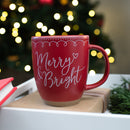 Elanze Designs Merry Raw Clay Bottom Red 13 ounce Ceramic Christmas Coffee Mug