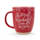 Elanze Designs Wonderful Raw Clay Bottom Red 13 ounce Ceramic Christmas Coffee Mug