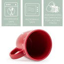 Elanze Designs Joy Raw Clay Bottom Red 13 ounce Ceramic Christmas Coffee Mugs Set of 4