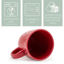 Elanze Designs Wonderful Raw Clay Bottom Red 13 ounce Ceramic Christmas Coffee Mugs Set of 4