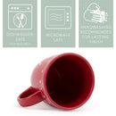 Elanze Designs Loved Raw Clay Bottom Red 13 ounce Ceramic Christmas Coffee Mugs Set of 4