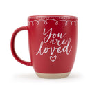 Elanze Designs Assorted Raw Clay Bottom Red 13 ounce Ceramic Christmas Coffee Mugs Set of 4