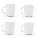 Elanze Designs Raw Clay Bottom White 13 ounce Ceramic Coffee Mugs Set of 4