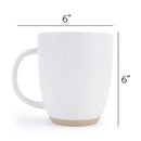 Elanze Designs Raw Clay Bottom White 13 ounce Ceramic Coffee Mugs Set of 4