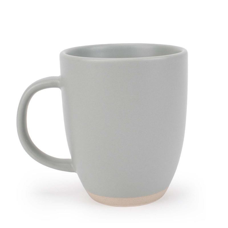 Elanze Designs Raw Clay Bottom Ice Grey 13 ounce Ceramic Coffee Mugs Set of 4